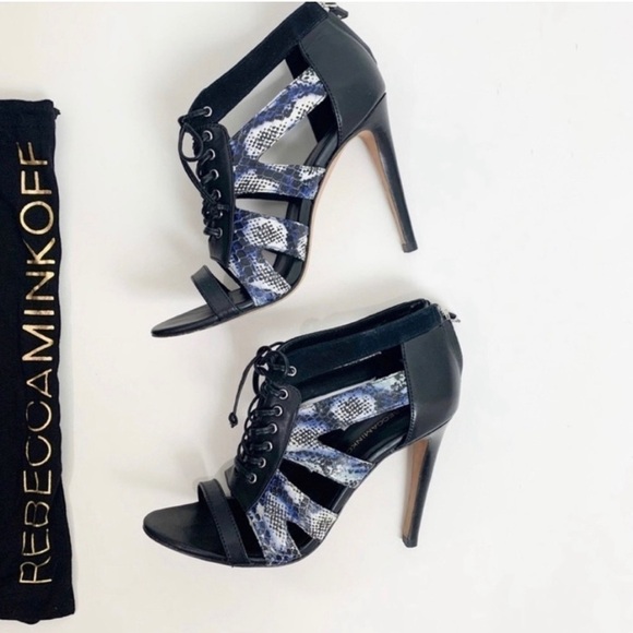 Rebecca Minkoff Reed Open Toe Leather Heels size 7 - Picture 2 of 6